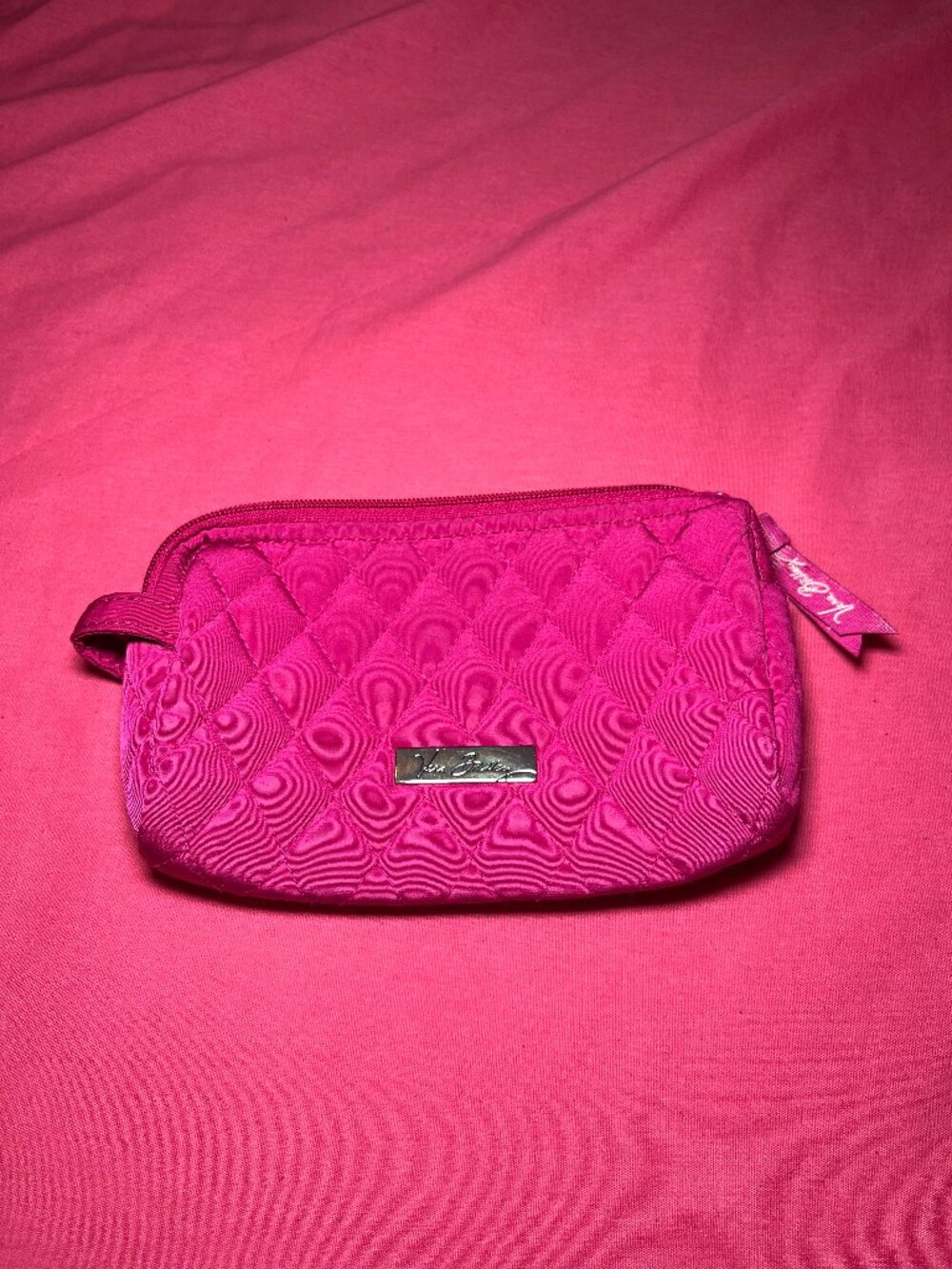 Vera Bradley Pink Quilted Cosmetic Bag Small Preowned